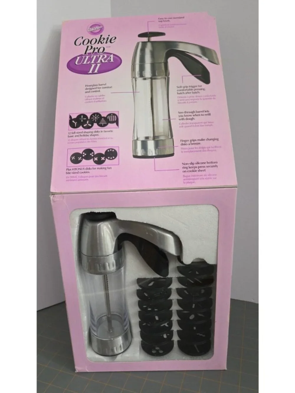 Wilton Cookie Pro Ultra II Press Cookie Press 16 Disks Complete 2006 New In Box
